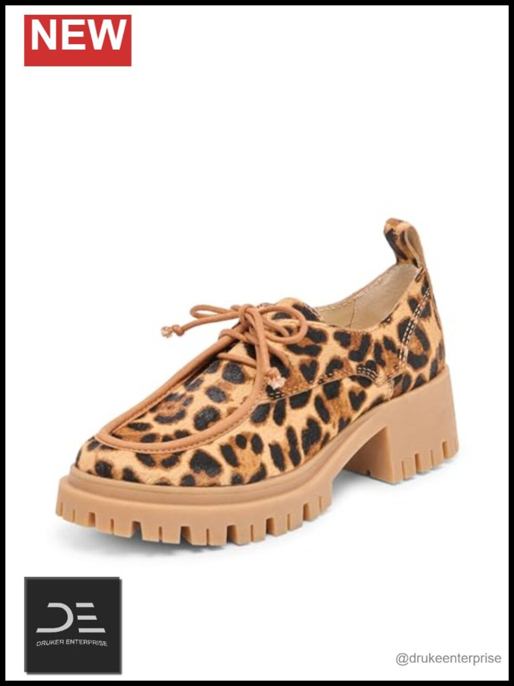Dolce Vita Women's Milza Loafer Shoes Calf Hair Leopard Block Heel